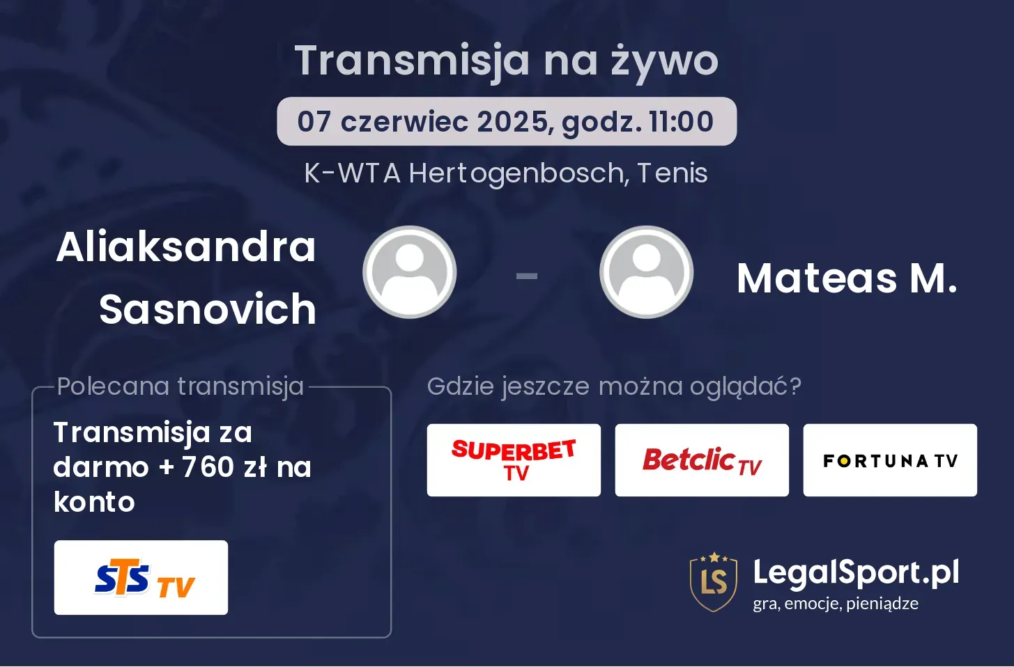 Aliaksandra Sasnovich - Mateas M. gdzie oglądać?