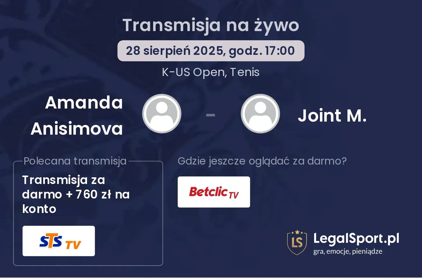 Amanda Anisimova - Joint M. transmisja na żywo