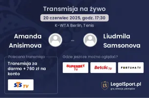 Amanda Anisimova - Liudmila Samsonova gdzie oglądać?