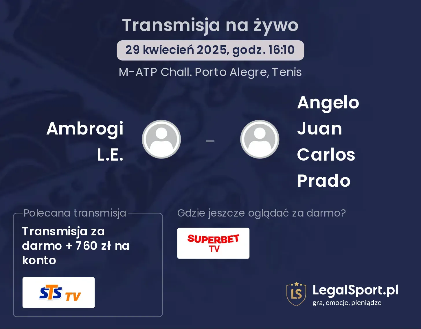 Ambrogi L.E. - Angelo Juan Carlos Prado gdzie oglądać?