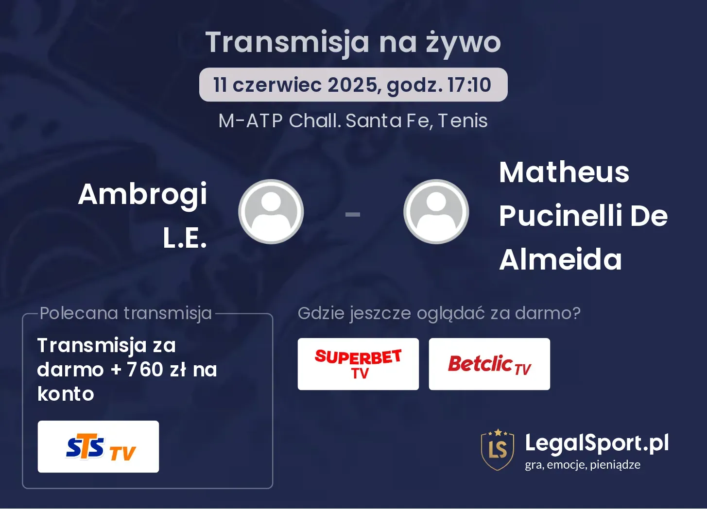 Ambrogi L.E. - Matheus Pucinelli De Almeida gdzie oglądać?