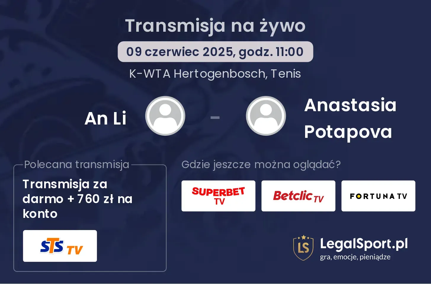 An Li - Anastasia Potapova gdzie oglądać?