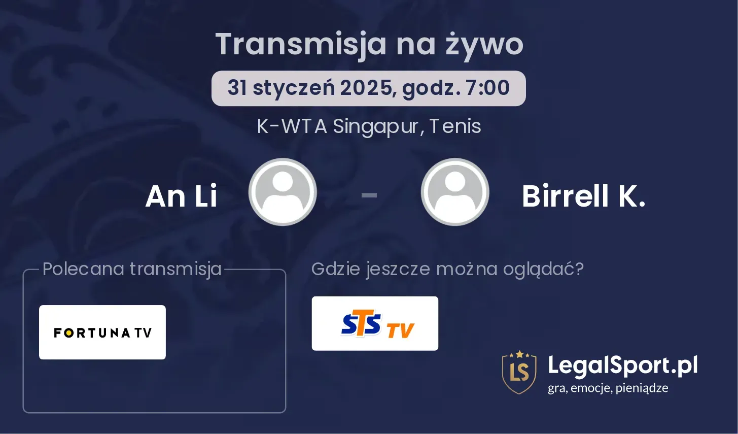 An Li - Birrell K. transmisja na żywo