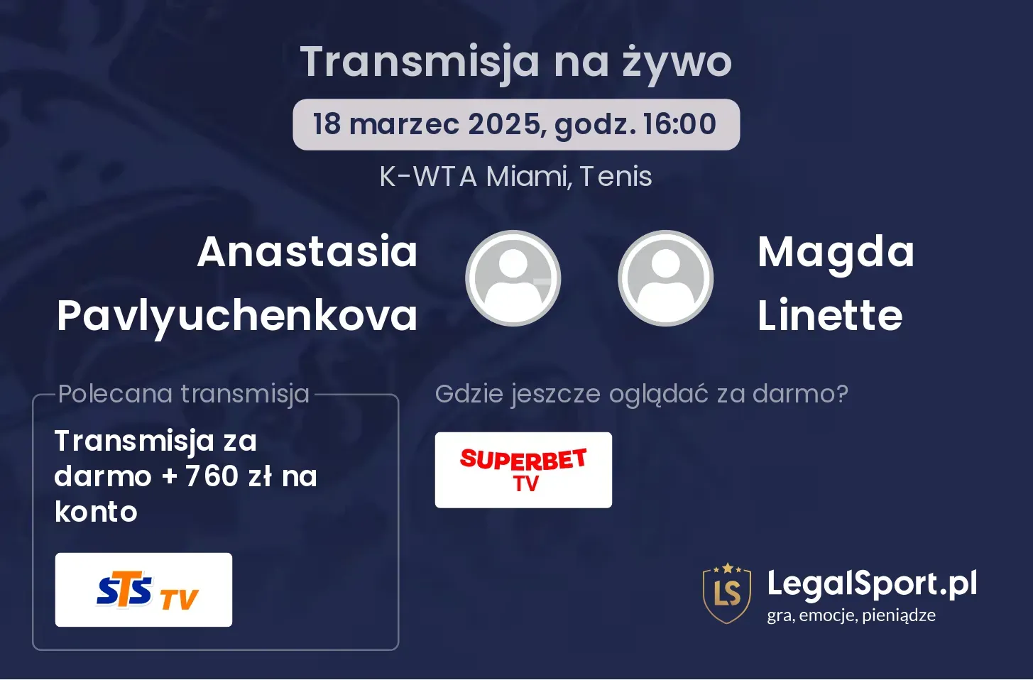 Anastasia Pavlyuchenkova - Magda Linette gdzie oglądać transmisję?