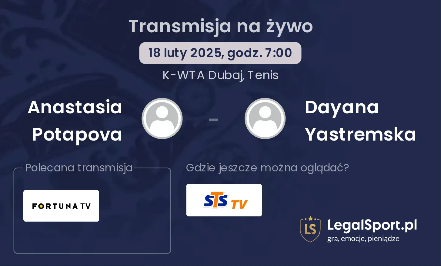 Anastasia Potapova - Dayana Yastremska gdzie oglądać transmisję?