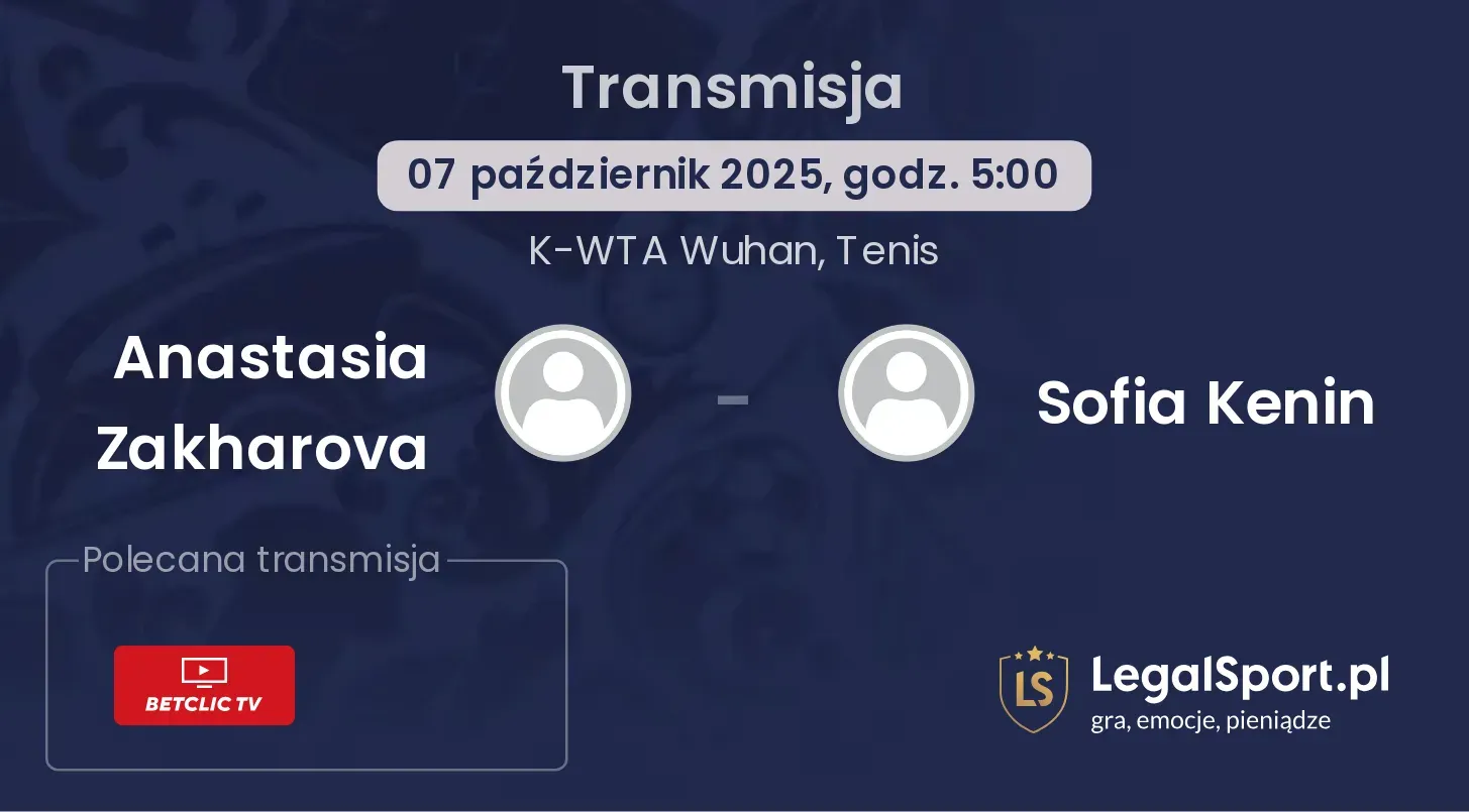 Anastasia Zakharova - Sofia Kenin gdzie oglądać?