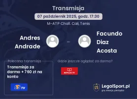 Andres Andrade - Facundo Diaz Acosta gdzie oglądać?