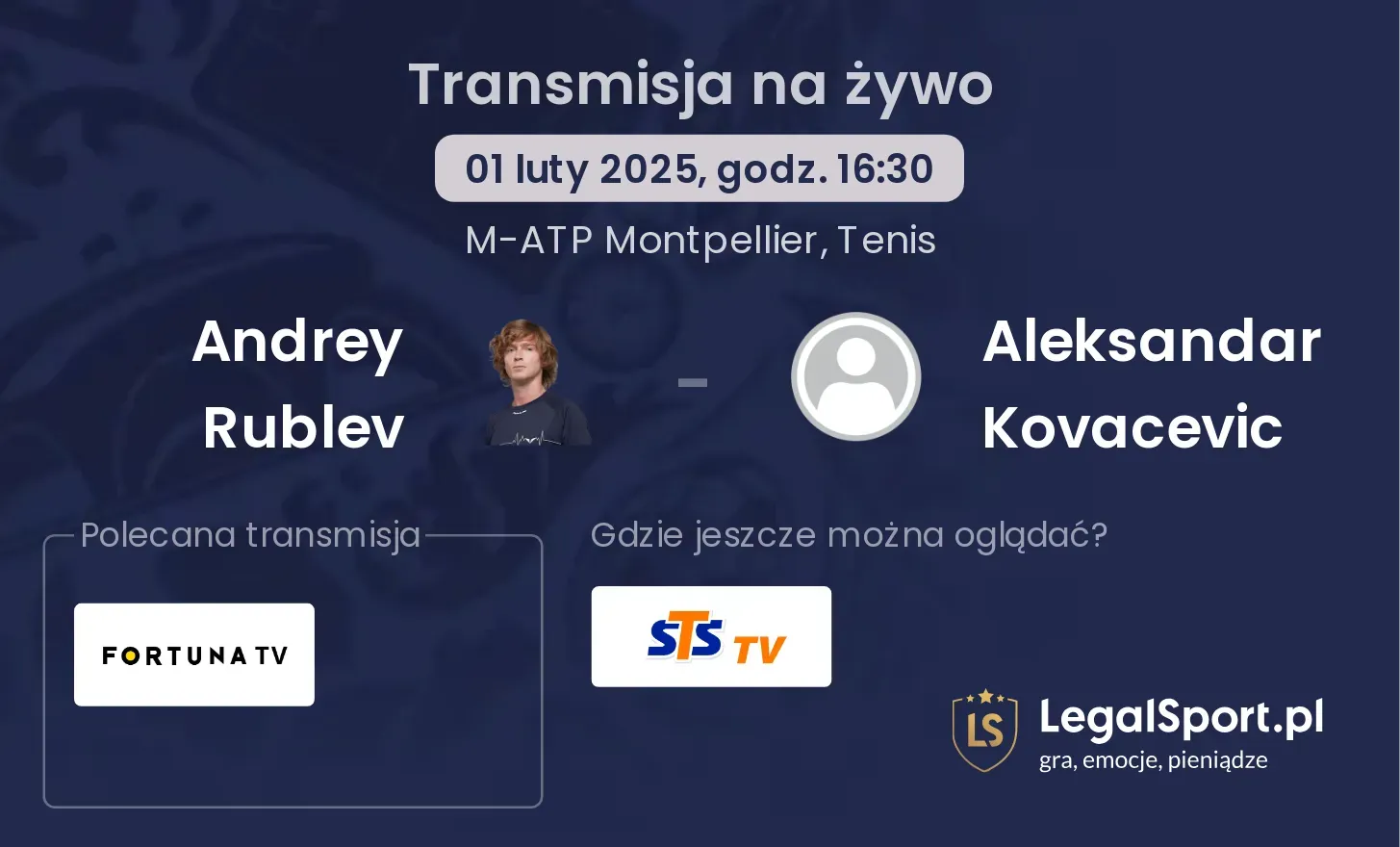 Andrey Rublev - Aleksandar Kovacevic gdzie oglądać?