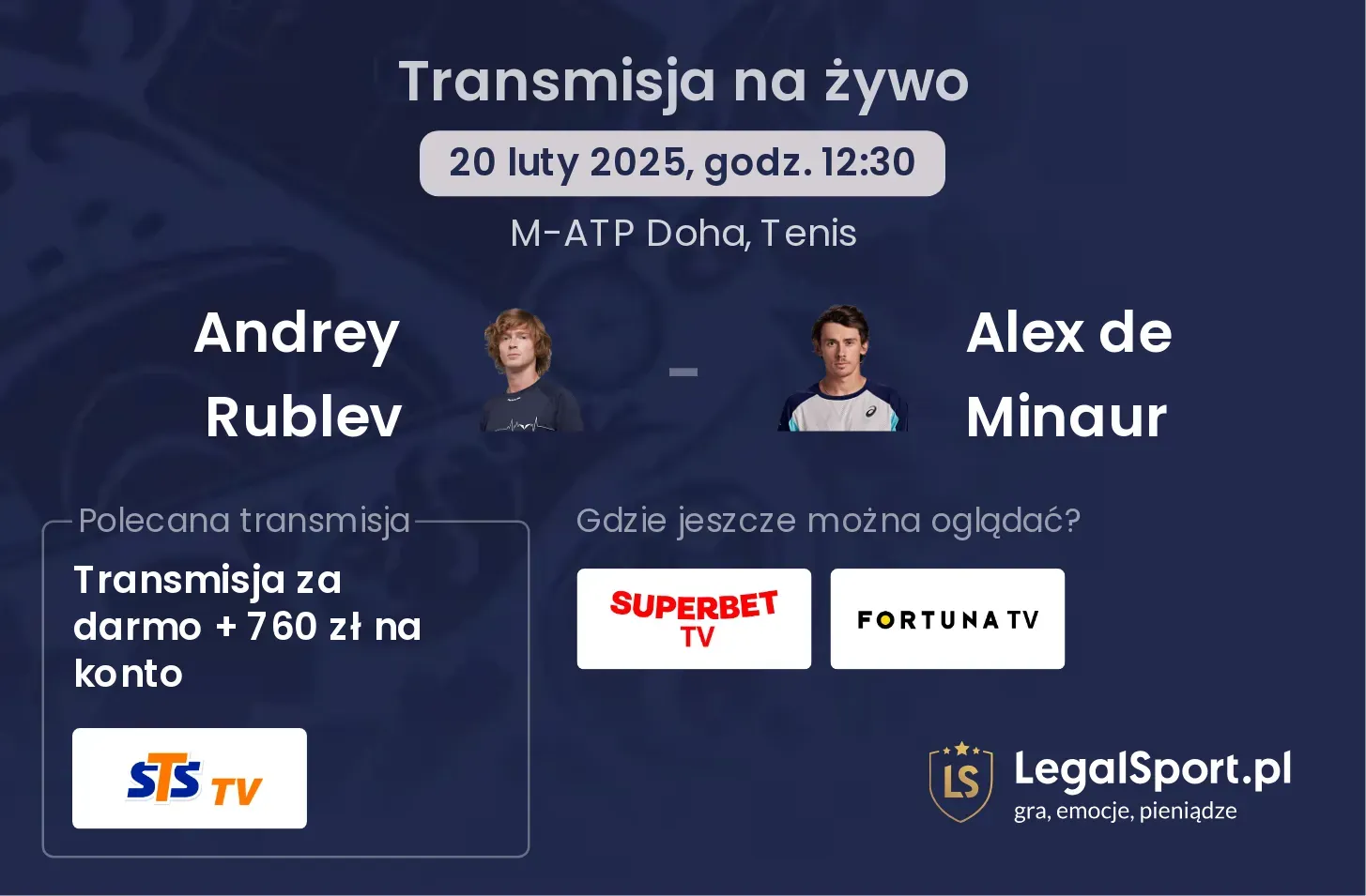 Andrey Rublev - Alex de Minaur gdzie oglądać?