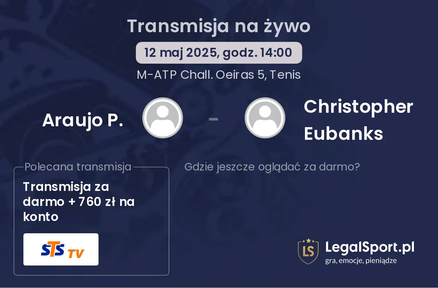 Araujo P. - Christopher Eubanks transmisja na żywo