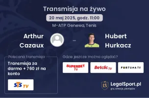 Arthur Cazaux - Hubert Hurkacz gdzie oglądać?