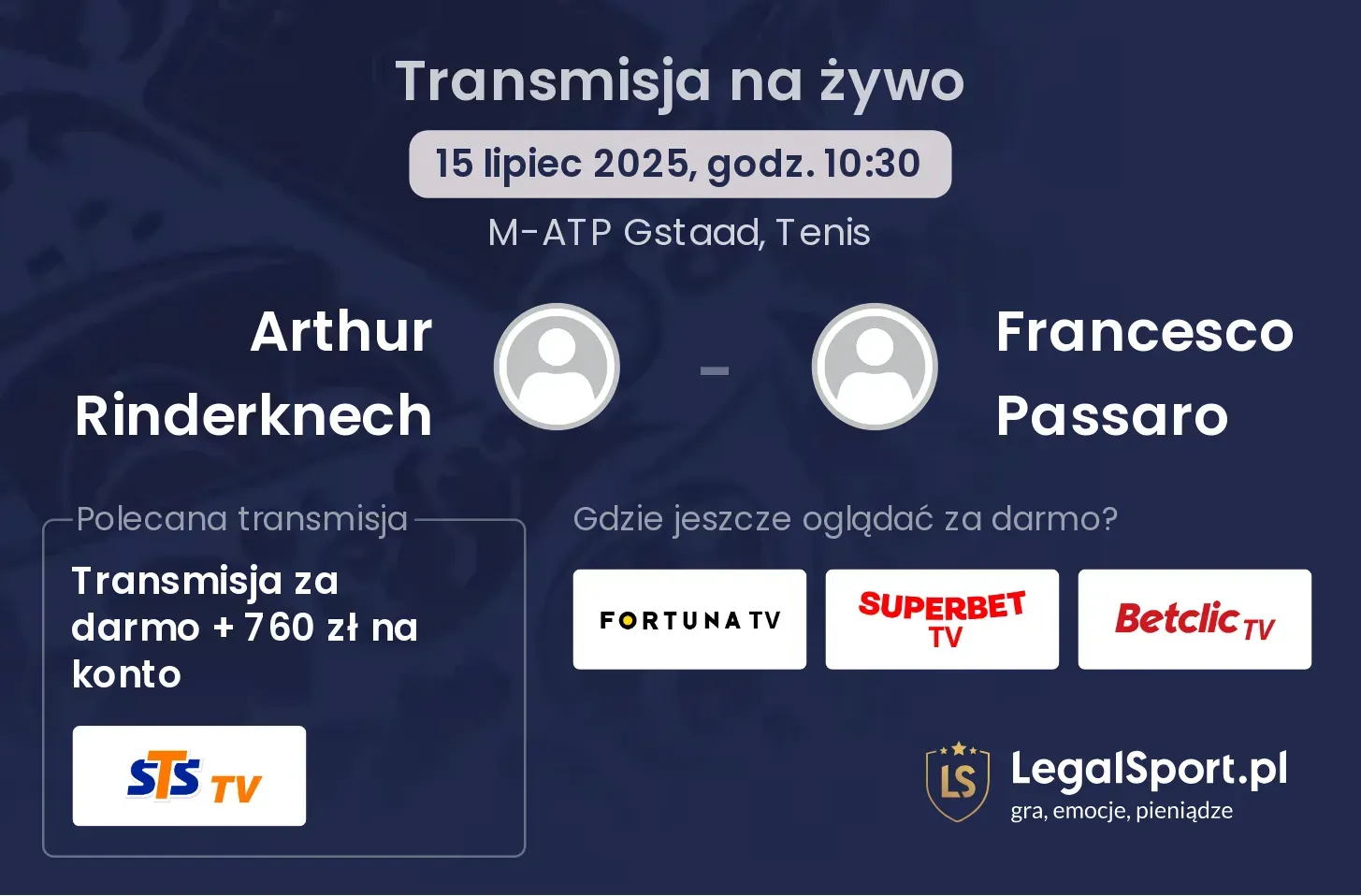 Arthur Rinderknech - Francesco Passaro gdzie oglądać?