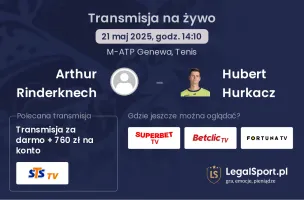 Arthur Rinderknech - Hubert Hurkacz gdzie oglądać?