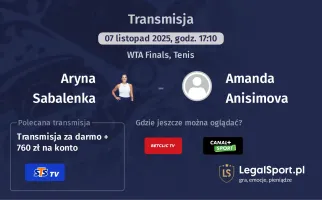 Aryna Sabalenka - Amanda Anisimova gdzie oglądać? (07.11)