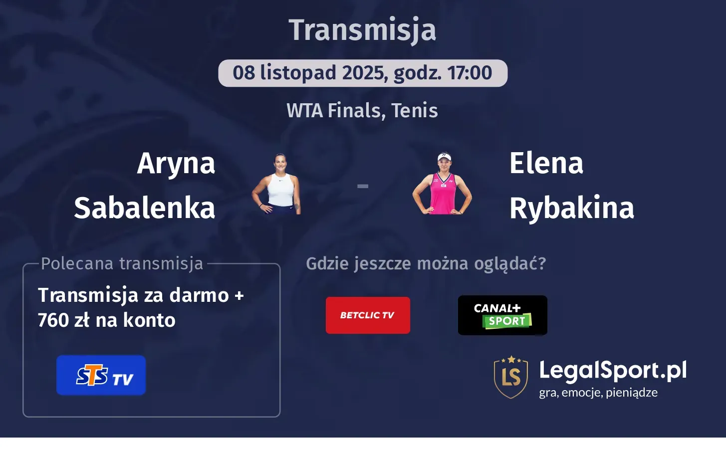 Aryna Sabalenka - Elena Rybakina Transmisje