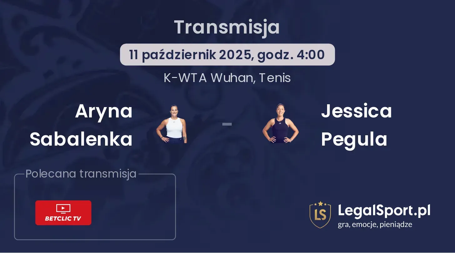 Aryna Sabalenka - Jessica Pegula gdzie oglądać?