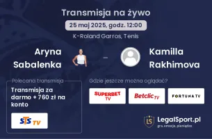 Aryna Sabalenka - Kamilla Rakhimova gdzie oglądać?