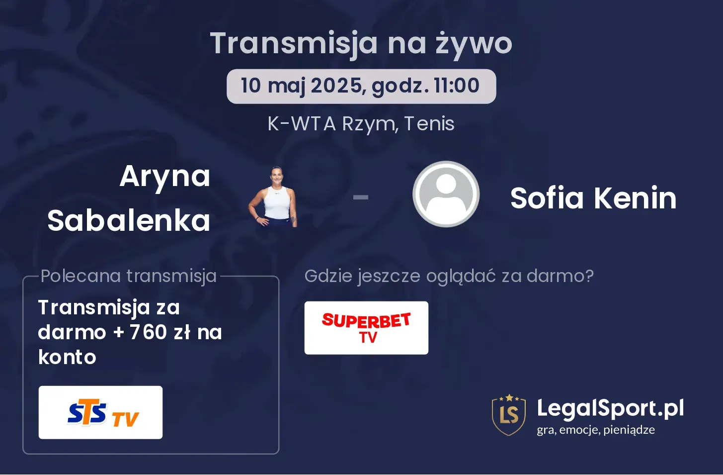 Aryna Sabalenka - Sofia Kenin gdzie oglądać?