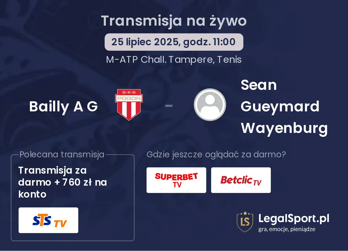 Bailly A G - Sean Gueymard Wayenburg gdzie oglądać?