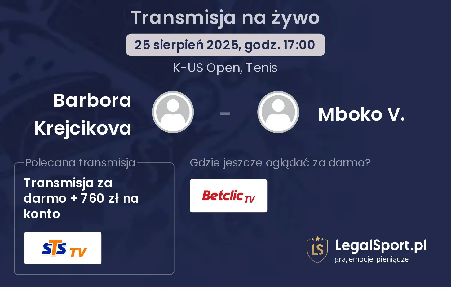 Barbora Krejcikova - Mboko V. gdzie oglądać?