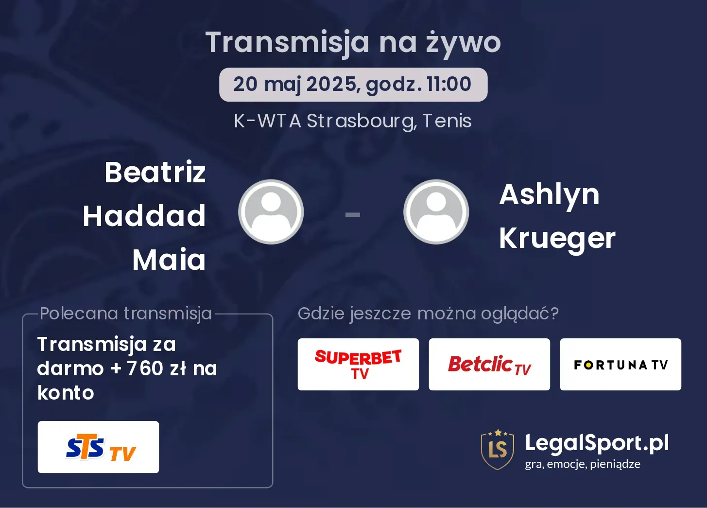 Beatriz Haddad Maia - Ashlyn Krueger transmisja na żywo