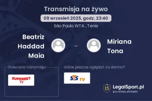 Beatriz Haddad Maia - Miriana Tona gdzie oglądać?