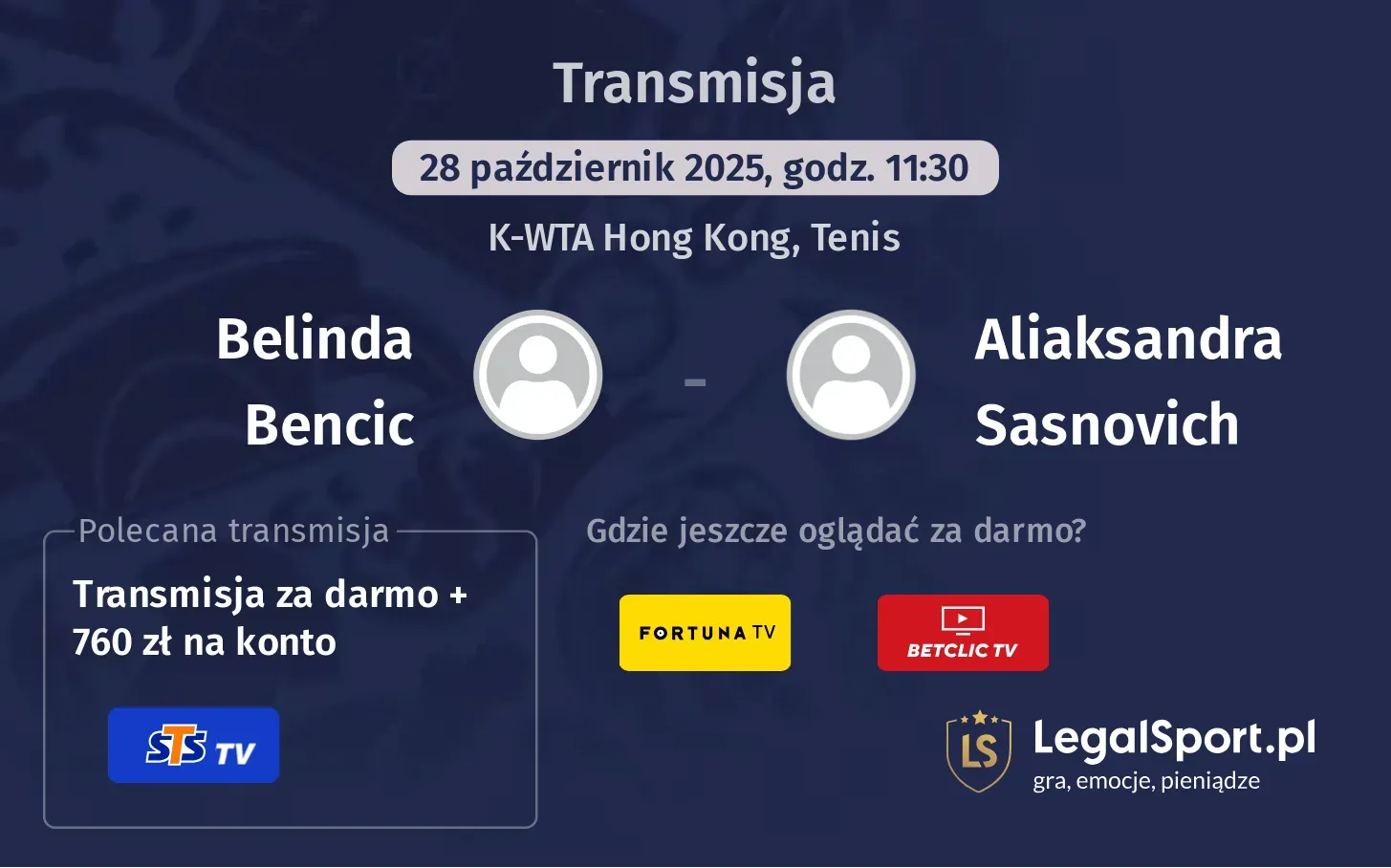 Belinda Bencic - Aliaksandra Sasnovich Transmisje