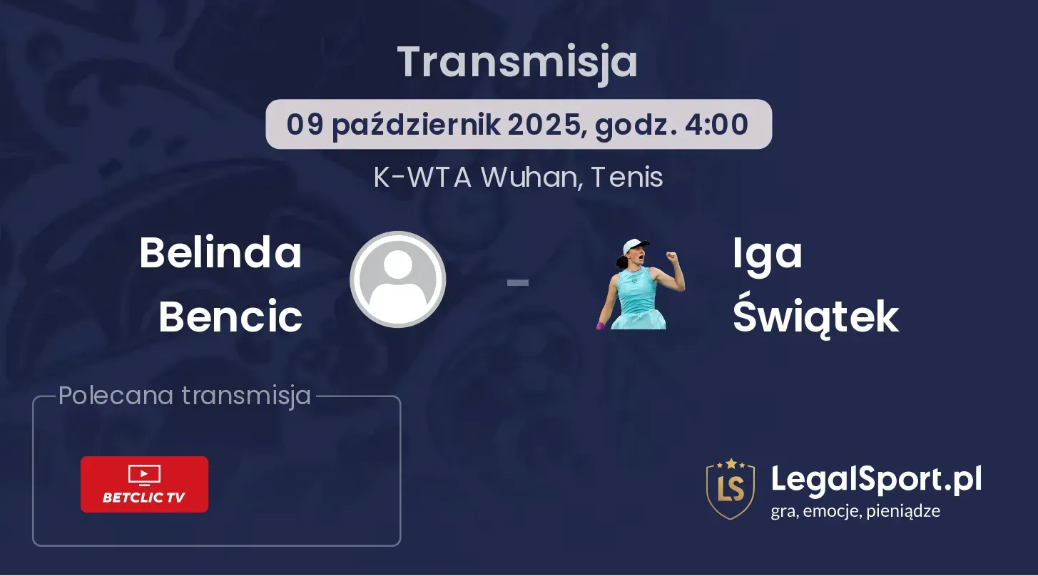 Belinda Bencic - Iga Świątek Transmisje