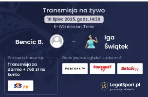 Bencic B. - Iga Świątek gdzie oglądać?