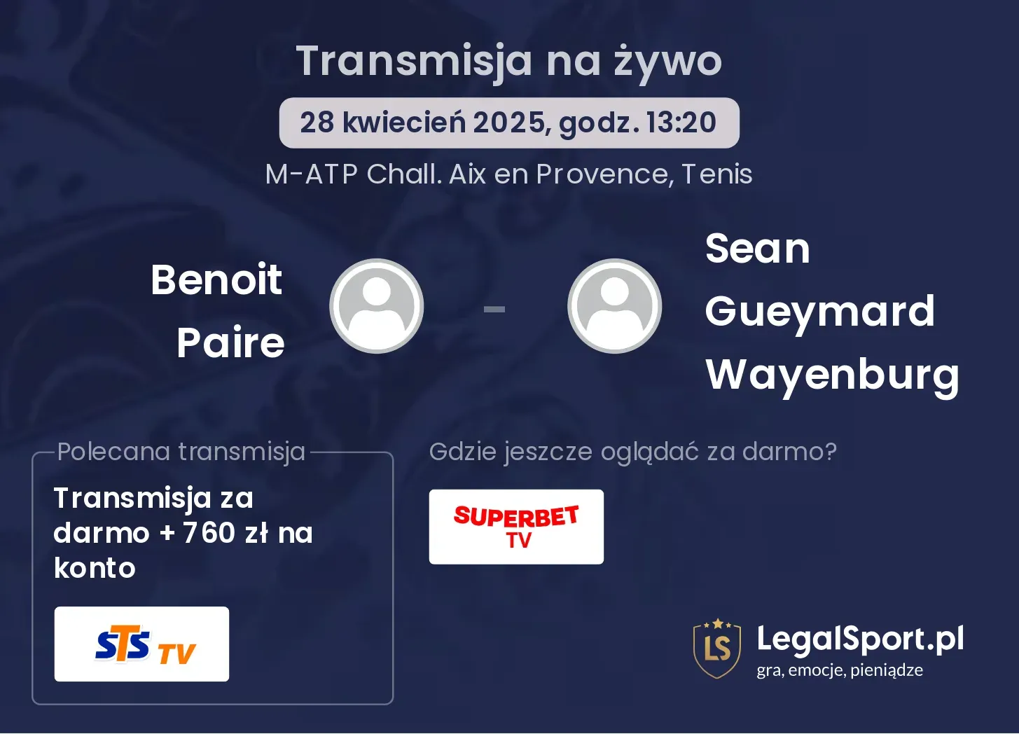 Benoit Paire - Sean Gueymard Wayenburg gdzie oglądać?
