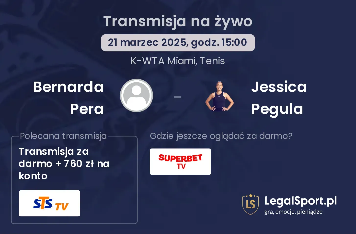 Bernarda Pera - Jessica Pegula gdzie oglądać?