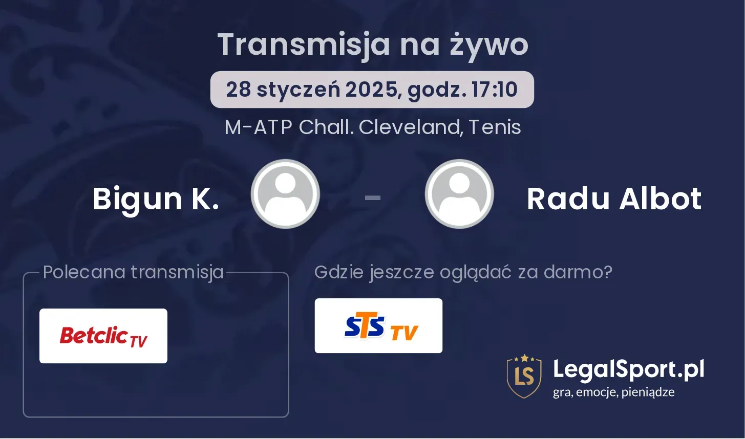 Bigun K. - Radu Albot gdzie oglądać?