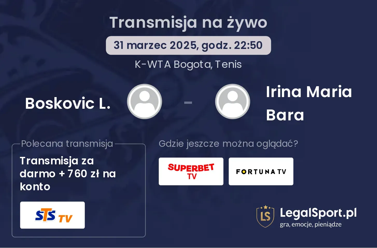 Boskovic L. - Irina Maria Bara gdzie oglądać?