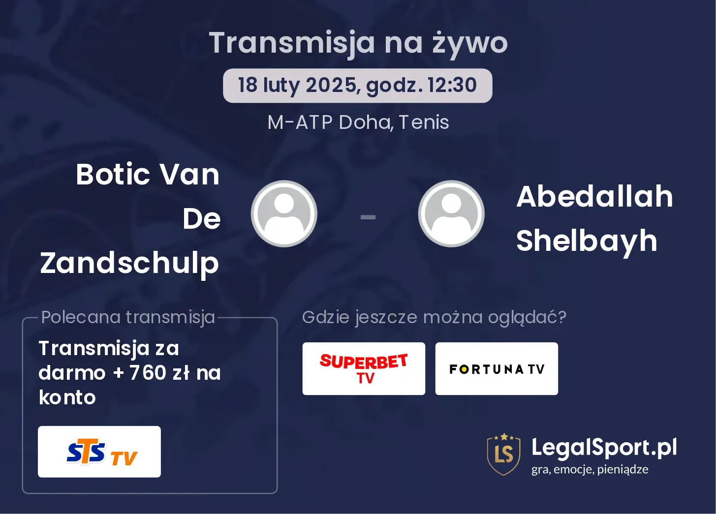 Botic Van De Zandschulp - Abedallah Shelbayh gdzie oglądać transmisję?