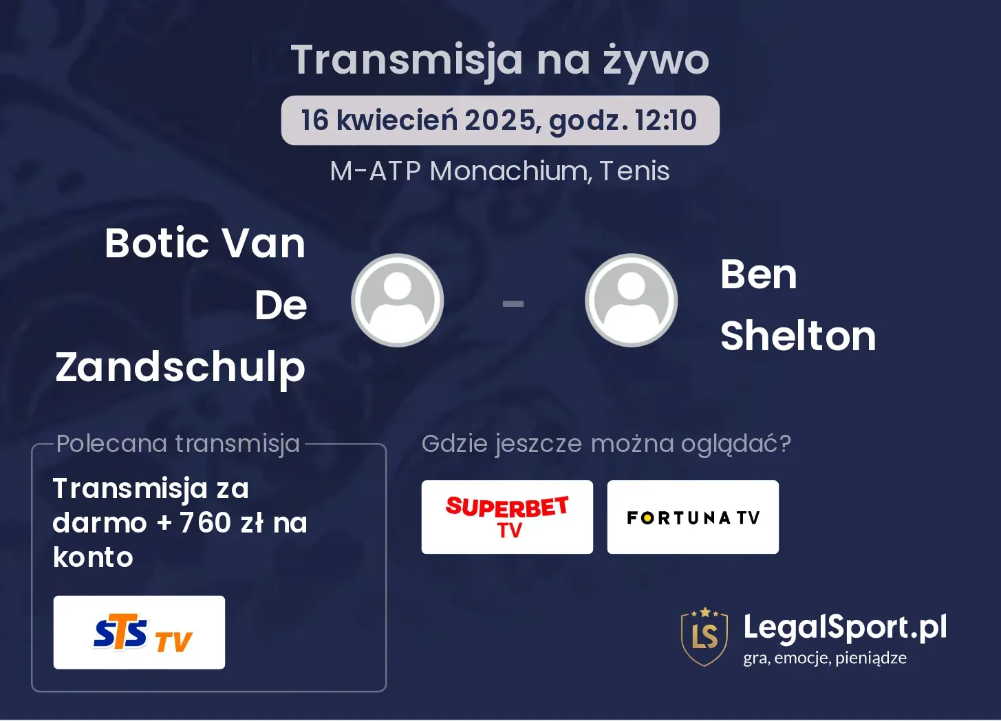 Botic Van De Zandschulp - Ben Shelton gdzie oglądać?