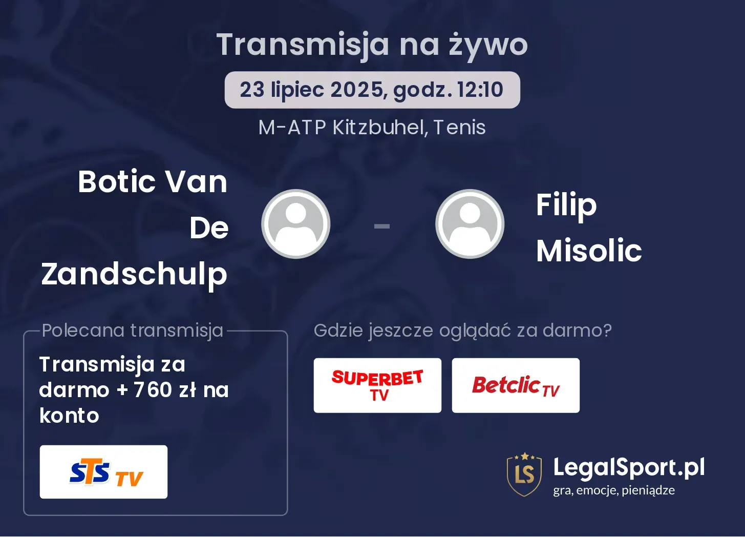 Botic Van De Zandschulp - Filip Misolic gdzie oglądać?