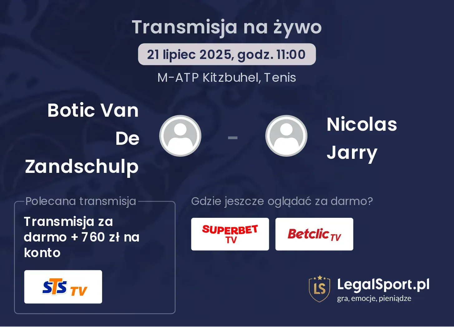 Botic Van De Zandschulp - Nicolas Jarry gdzie oglądać?