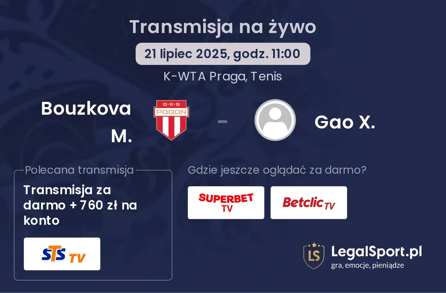 Bouzkova M. - Gao X. gdzie oglądać?