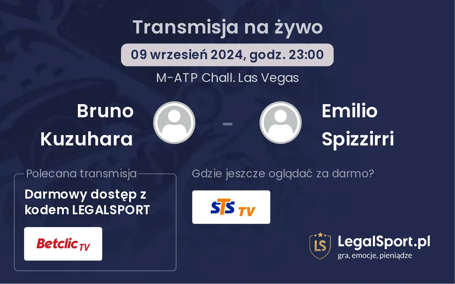 Bruno Kuzuhara - Emilio Spizzirri gdzie oglądać? 09.09, godz. 23:00