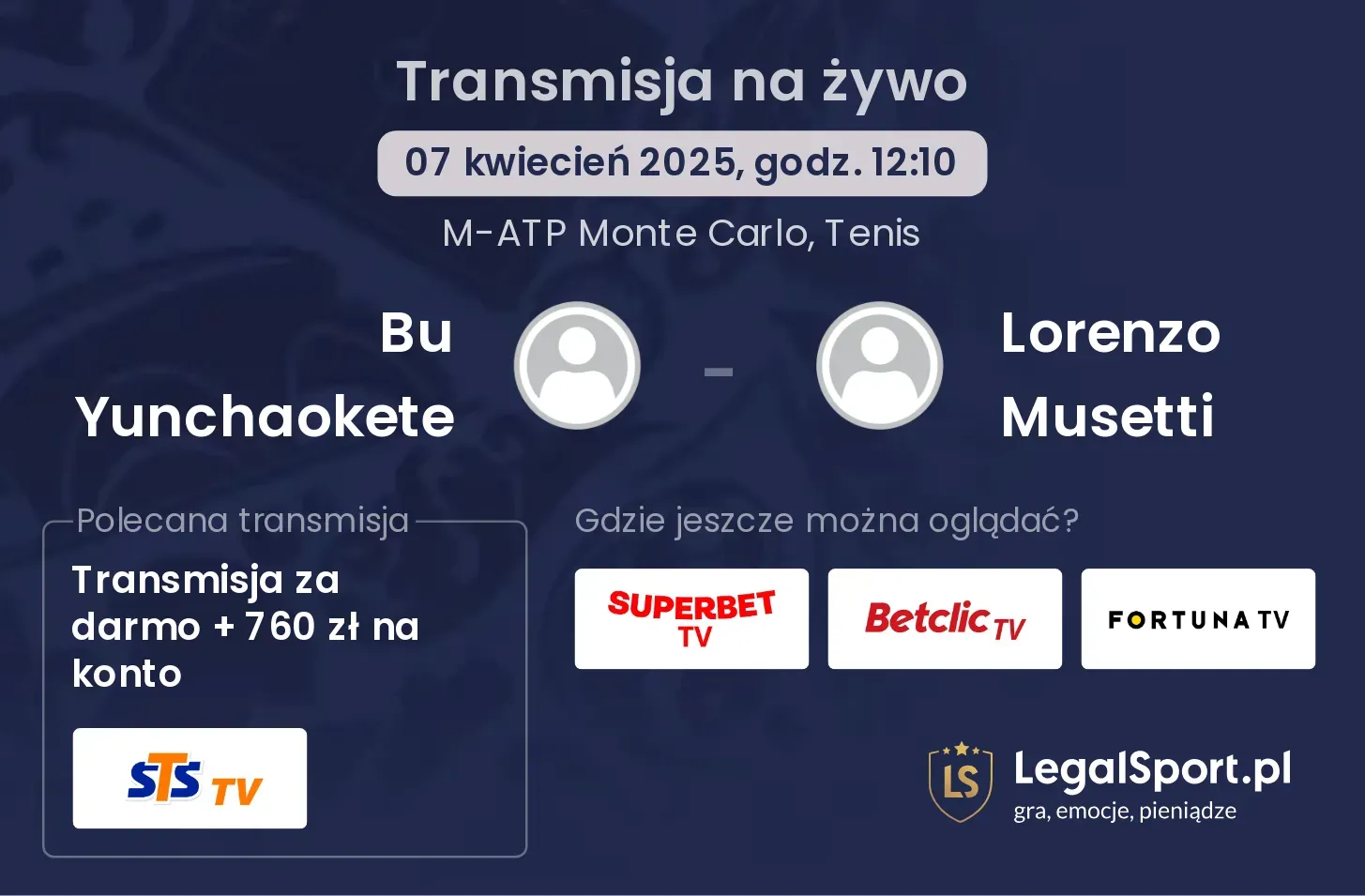 Bu Yunchaokete - Lorenzo Musetti gdzie oglądać transmisję?