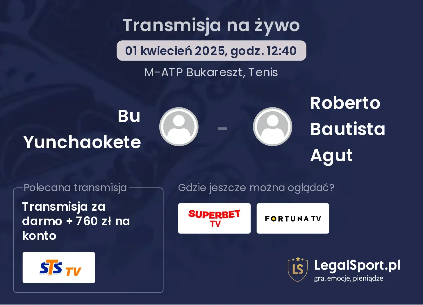 Bu Yunchaokete - Roberto Bautista Agut gdzie oglądać?