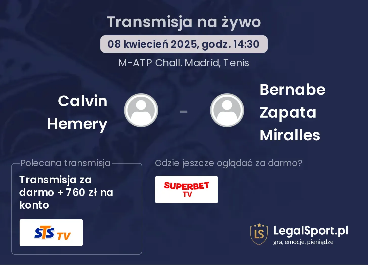 Calvin Hemery - Bernabe Zapata Miralles gdzie oglądać transmisję?