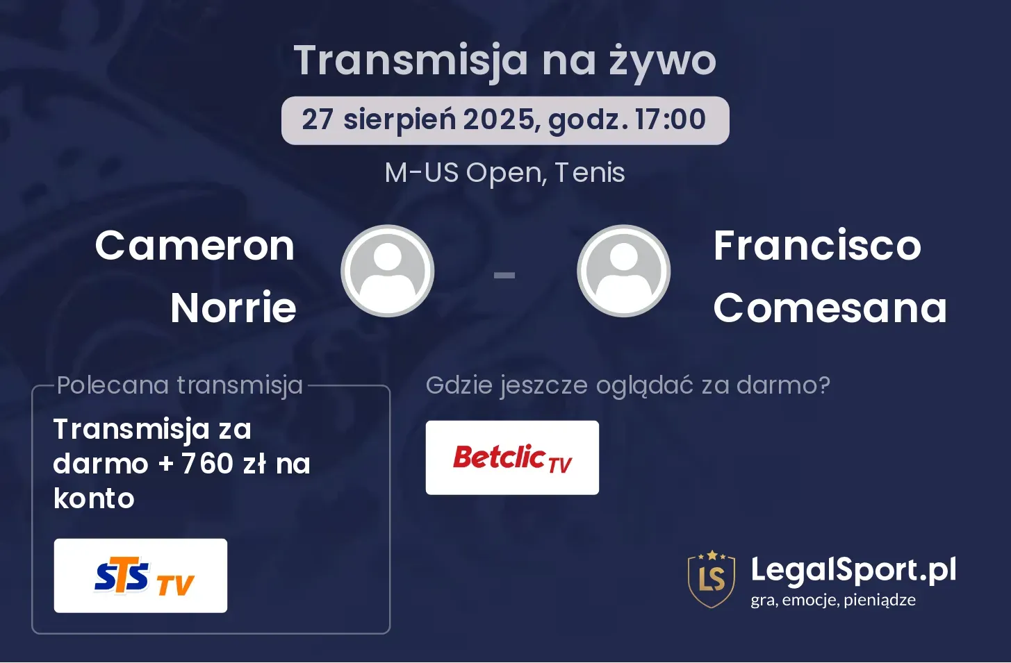 Cameron Norrie - Francisco Comesana transmisja na żywo