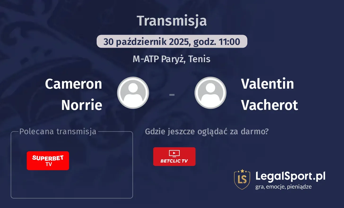Cameron Norrie - Valentin Vacherot gdzie oglądać?