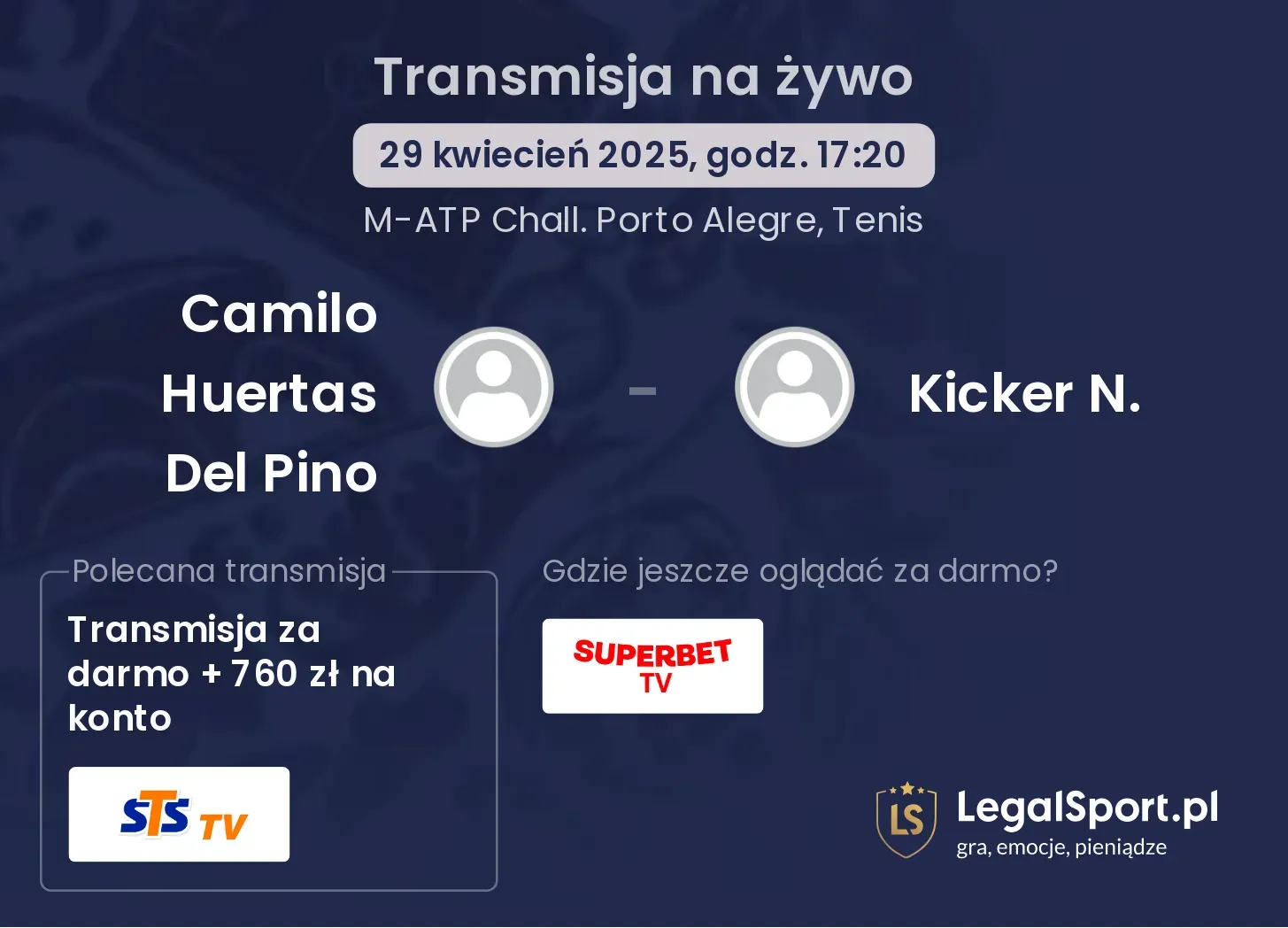 Camilo Huertas Del Pino - Kicker N. gdzie oglądać?