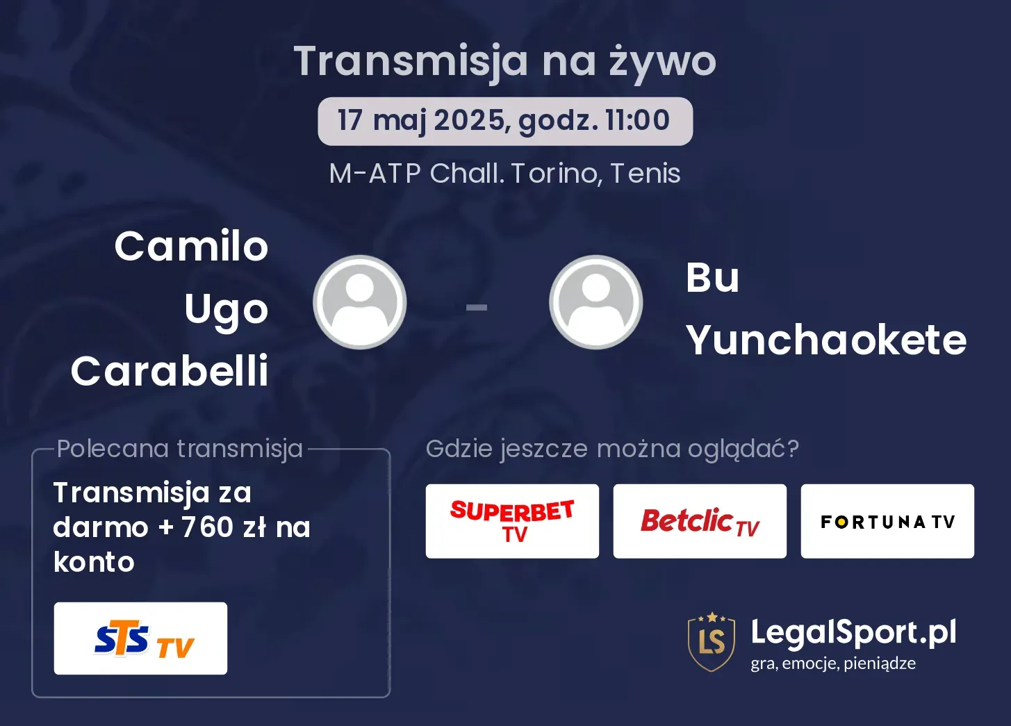 Camilo Ugo Carabelli - Bu Yunchaokete transmisja na żywo
