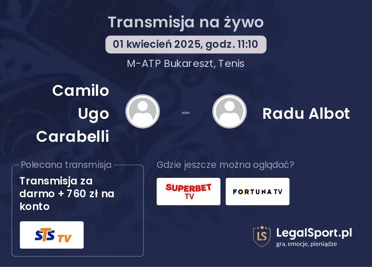 Camilo Ugo Carabelli - Radu Albot gdzie oglądać?