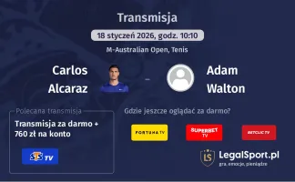 Carlos Alcaraz - Adam Walton gdzie oglądać? (18.01)