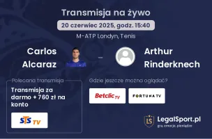 Carlos Alcaraz - Arthur Rinderknech gdzie oglądać?
