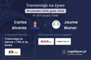 Carlos Alcaraz - Jaume Munar gdzie oglądać?
